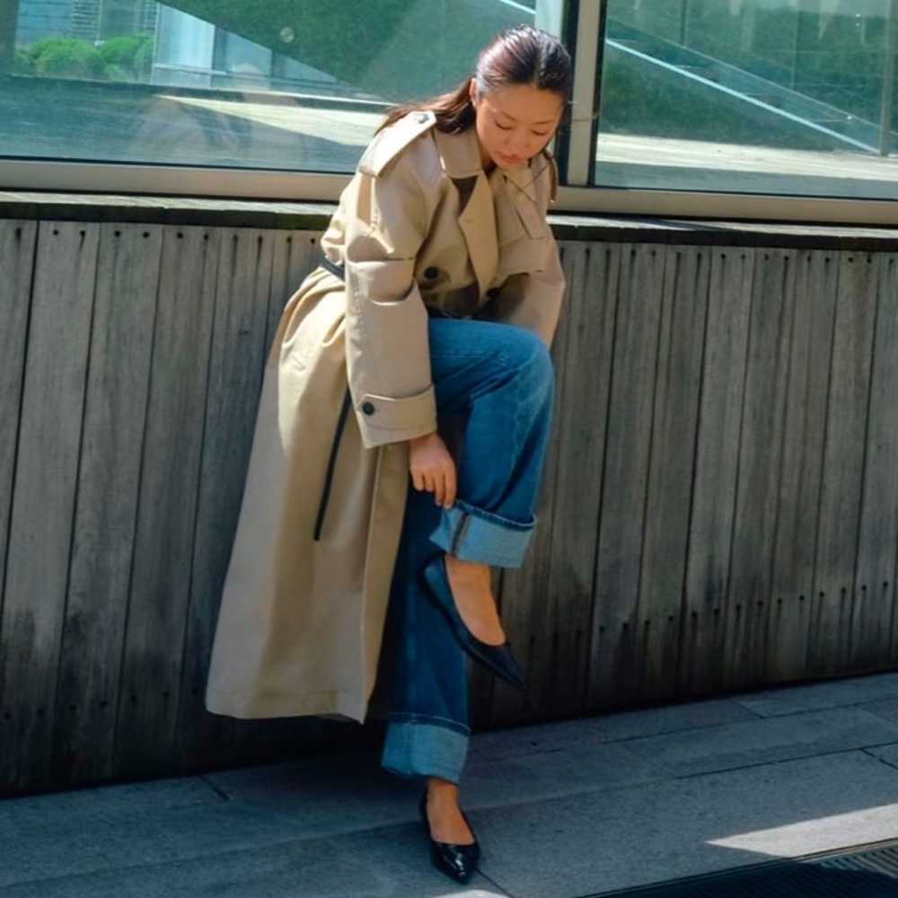 New ZARA Oversized Water Repellent Trench Coat